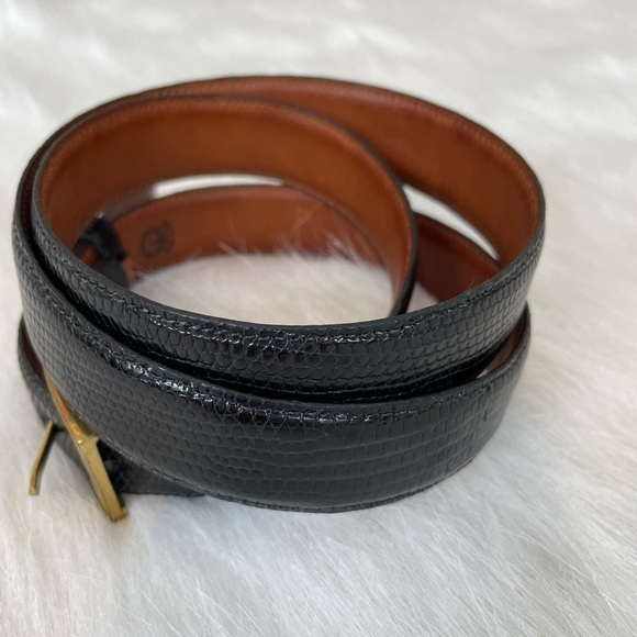 Torino Calcutta Lizard Glove Lined Men's Black Belt 38 - Picture 3 of 11